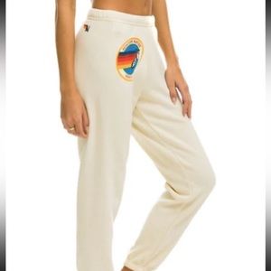 AVIATOR NATION SWEATPANTS - VINTAGE WHITE. Size Medium